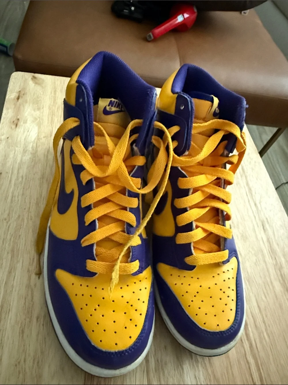 Nike High-Top Sneakers in Purple & Yellow